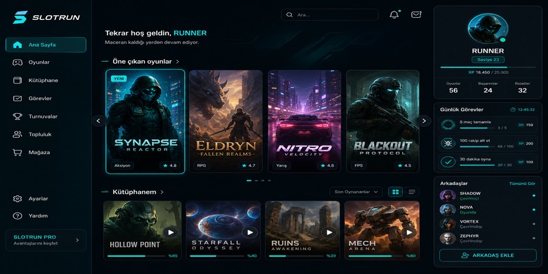 Slotrun Platform Arayüz Tasarımı